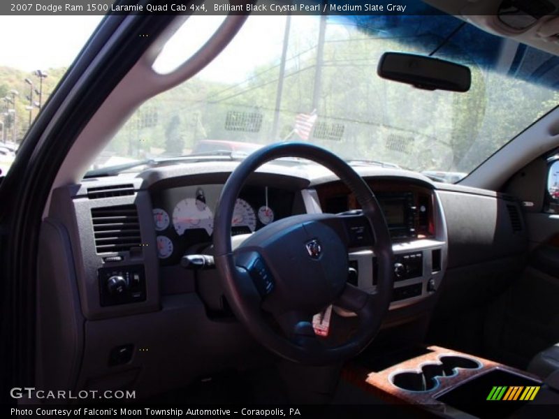 Brilliant Black Crystal Pearl / Medium Slate Gray 2007 Dodge Ram 1500 Laramie Quad Cab 4x4