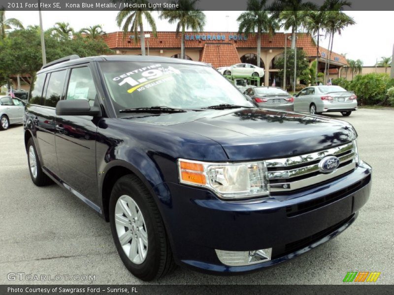 Kona Blue Metallic / Medium Light Stone 2011 Ford Flex SE