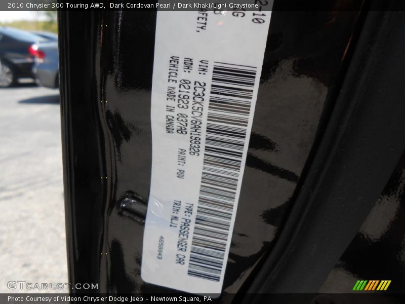 2010 300 Touring AWD Dark Cordovan Pearl Color Code PUV