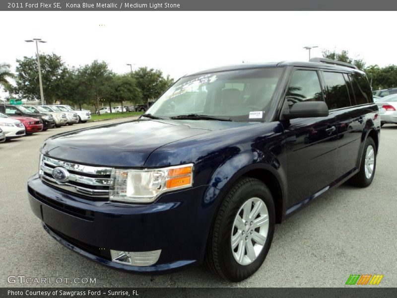 Kona Blue Metallic / Medium Light Stone 2011 Ford Flex SE
