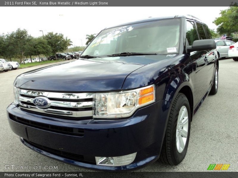 Kona Blue Metallic / Medium Light Stone 2011 Ford Flex SE