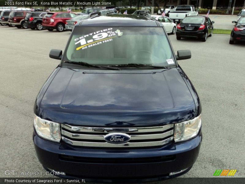 Kona Blue Metallic / Medium Light Stone 2011 Ford Flex SE