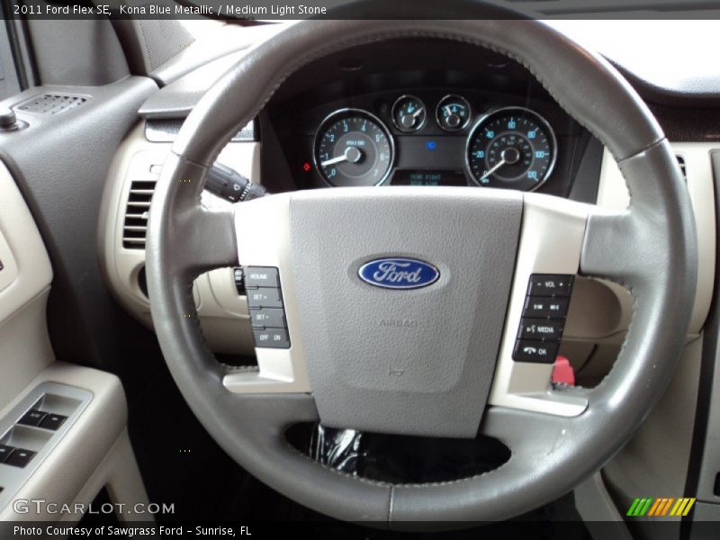 Kona Blue Metallic / Medium Light Stone 2011 Ford Flex SE