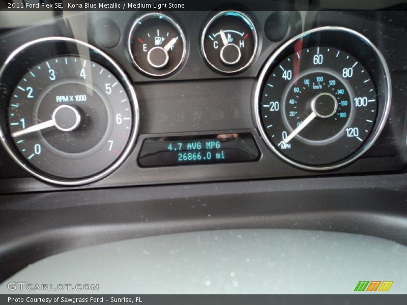 Kona Blue Metallic / Medium Light Stone 2011 Ford Flex SE