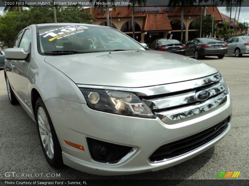 Brilliant Silver Metallic / Medium Light Stone 2010 Ford Fusion Hybrid