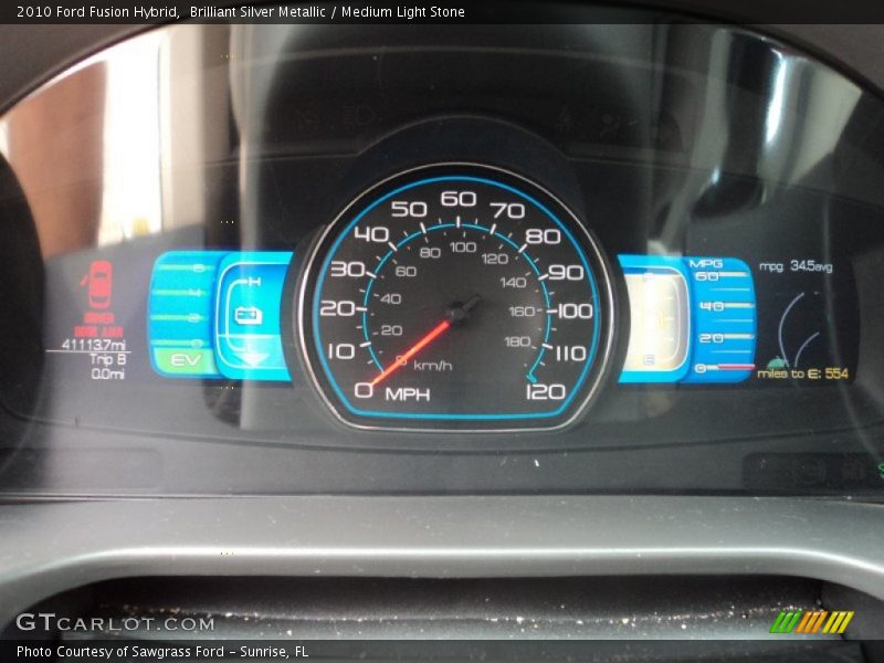 Brilliant Silver Metallic / Medium Light Stone 2010 Ford Fusion Hybrid