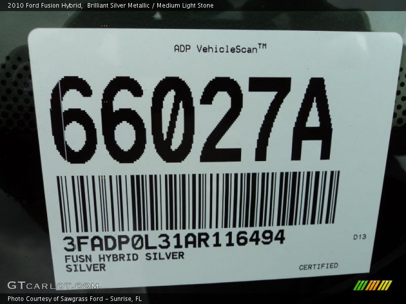Brilliant Silver Metallic / Medium Light Stone 2010 Ford Fusion Hybrid