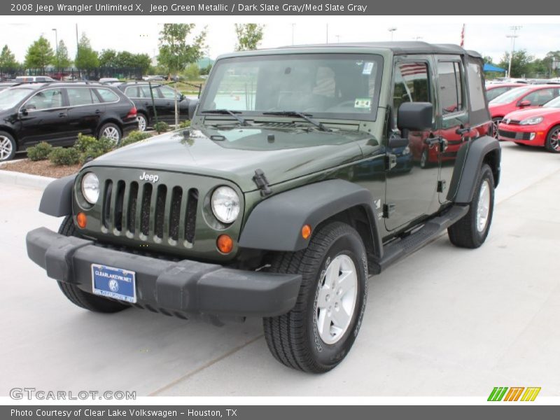 Jeep Green Metallic / Dark Slate Gray/Med Slate Gray 2008 Jeep Wrangler Unlimited X