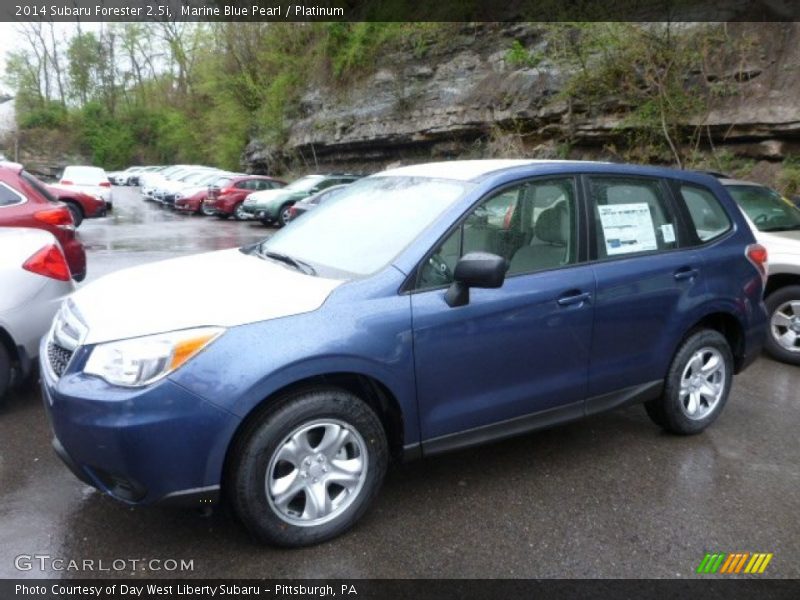 Marine Blue Pearl / Platinum 2014 Subaru Forester 2.5i