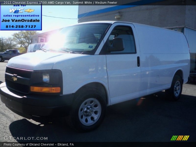 Summit White / Medium Pewter 2013 Chevrolet Express 1500 AWD Cargo Van