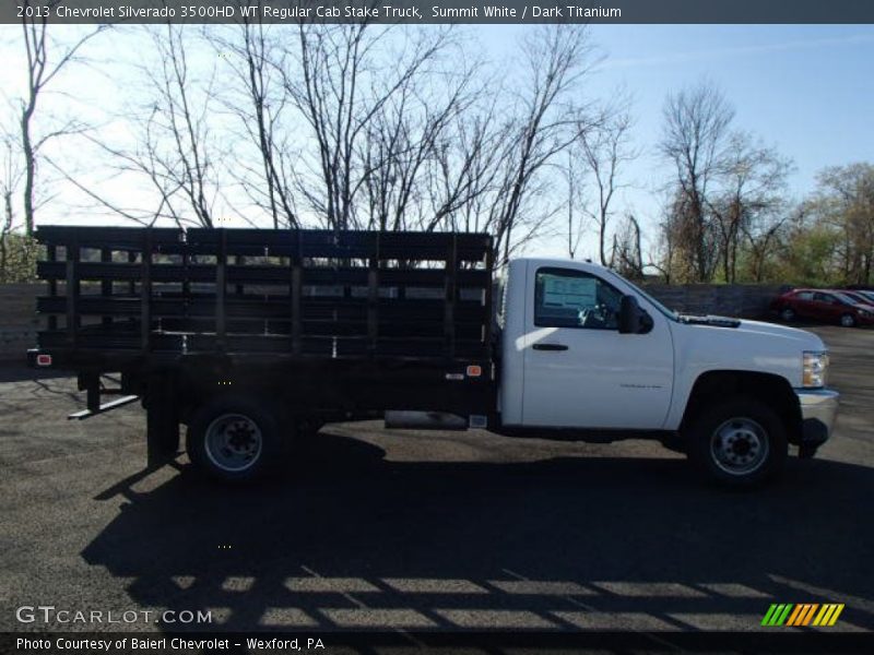 Summit White / Dark Titanium 2013 Chevrolet Silverado 3500HD WT Regular Cab Stake Truck