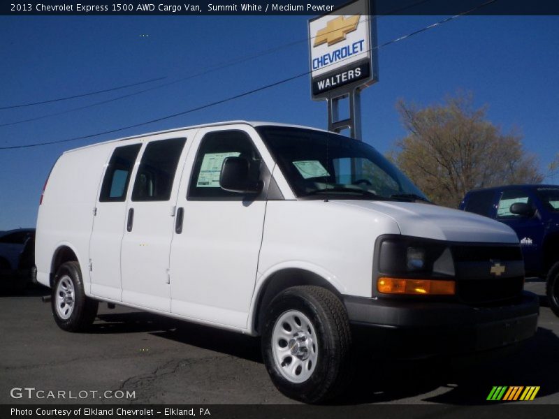 Summit White / Medium Pewter 2013 Chevrolet Express 1500 AWD Cargo Van