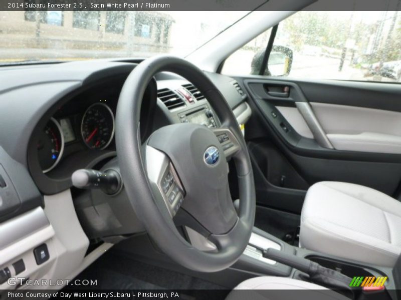 Satin White Pearl / Platinum 2014 Subaru Forester 2.5i