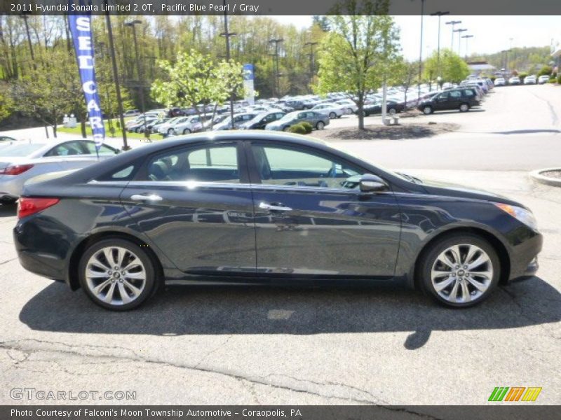 Pacific Blue Pearl / Gray 2011 Hyundai Sonata Limited 2.0T