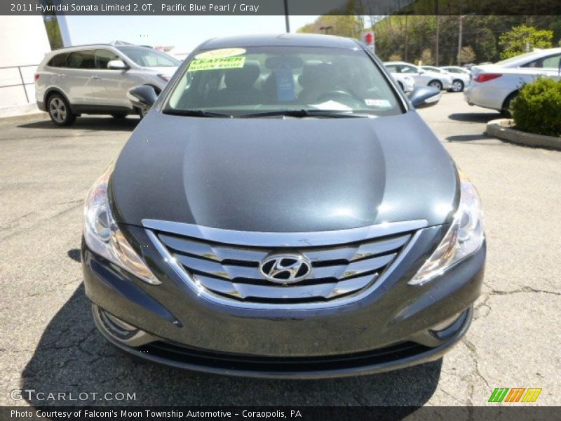 Pacific Blue Pearl / Gray 2011 Hyundai Sonata Limited 2.0T