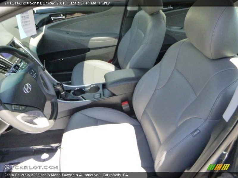 Pacific Blue Pearl / Gray 2011 Hyundai Sonata Limited 2.0T