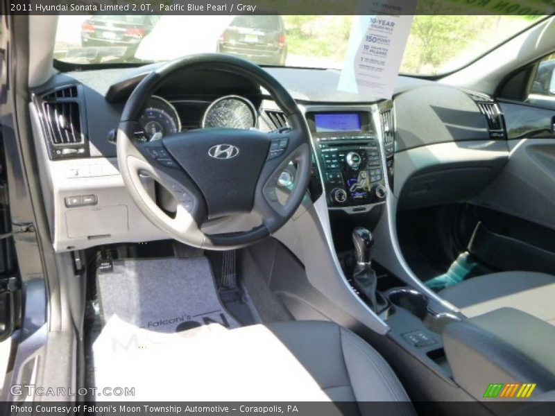 Pacific Blue Pearl / Gray 2011 Hyundai Sonata Limited 2.0T