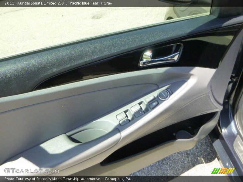 Pacific Blue Pearl / Gray 2011 Hyundai Sonata Limited 2.0T