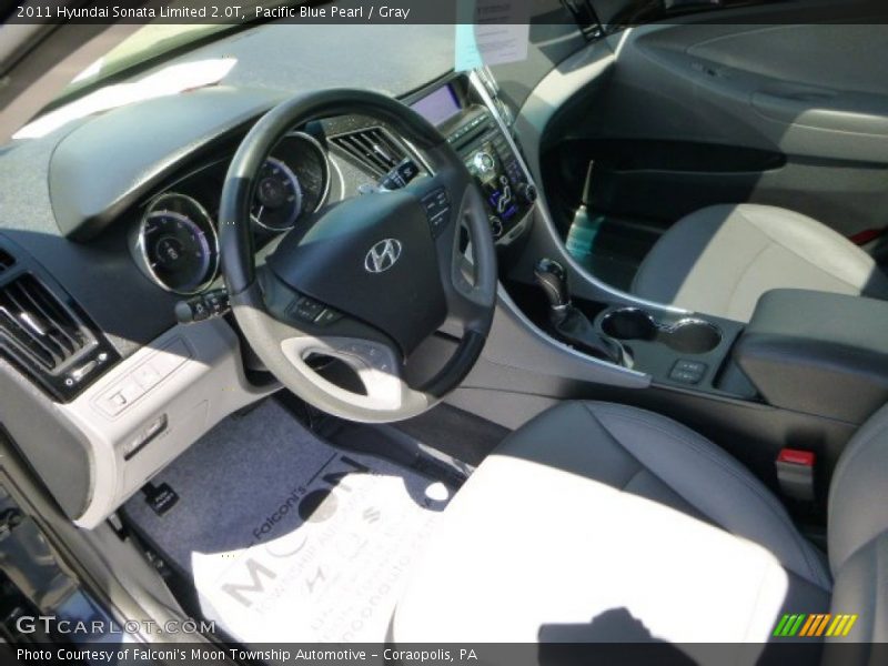 Pacific Blue Pearl / Gray 2011 Hyundai Sonata Limited 2.0T