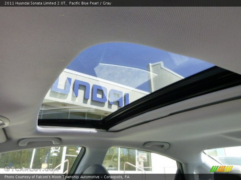 Pacific Blue Pearl / Gray 2011 Hyundai Sonata Limited 2.0T