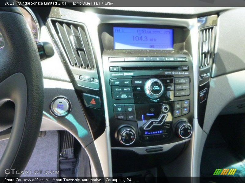 Pacific Blue Pearl / Gray 2011 Hyundai Sonata Limited 2.0T