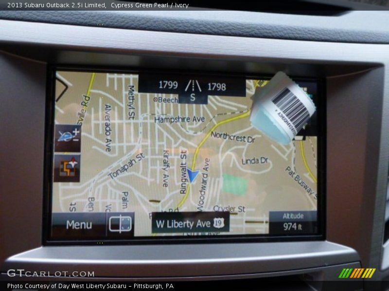 Navigation of 2013 Outback 2.5i Limited