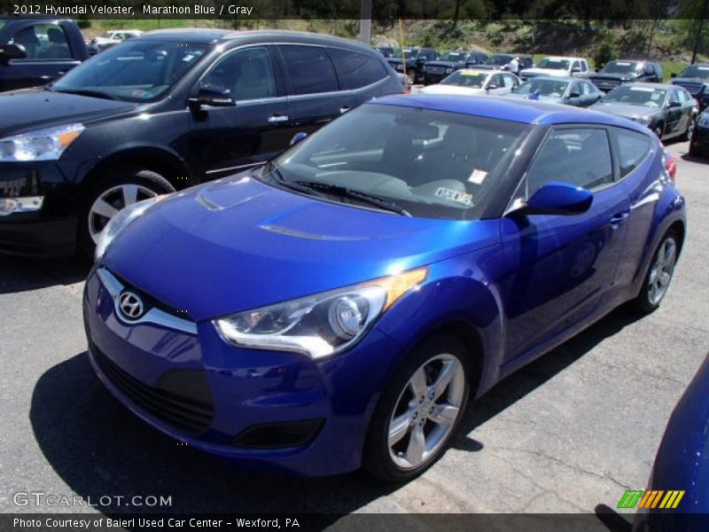 Marathon Blue / Gray 2012 Hyundai Veloster