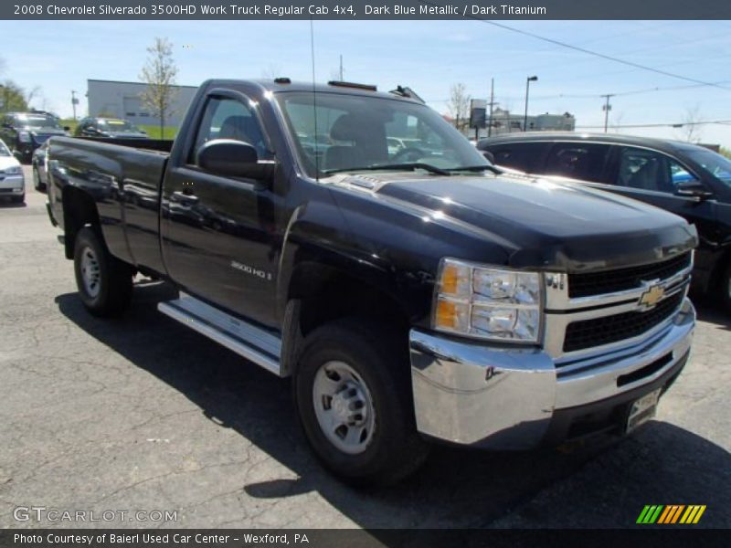 Dark Blue Metallic / Dark Titanium 2008 Chevrolet Silverado 3500HD Work Truck Regular Cab 4x4