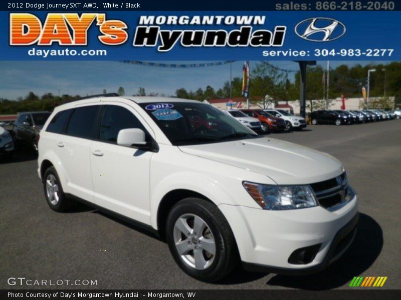 White / Black 2012 Dodge Journey SXT AWD