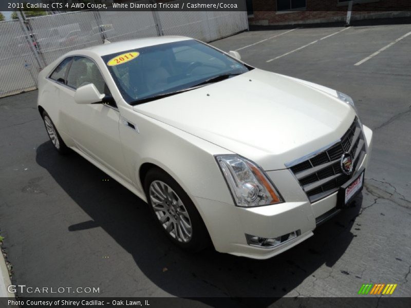 White Diamond Tricoat / Cashmere/Cocoa 2011 Cadillac CTS 4 AWD Coupe