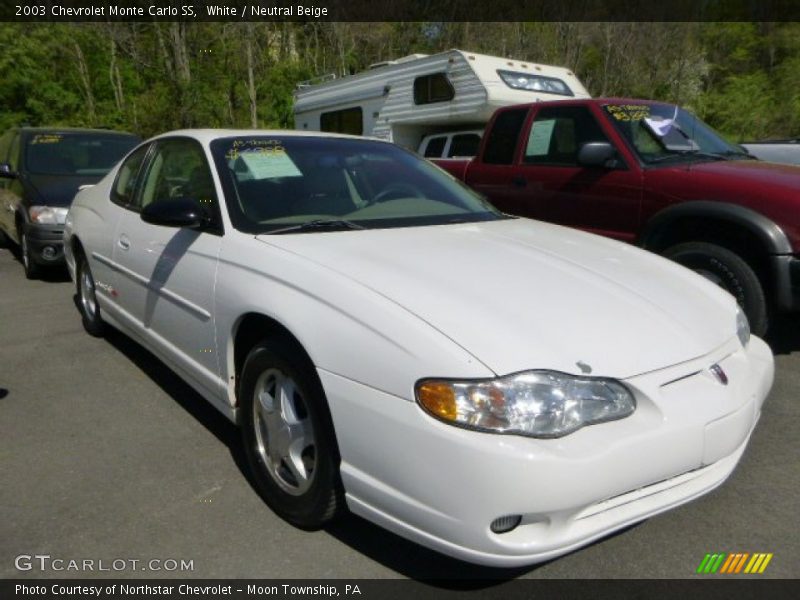 White / Neutral Beige 2003 Chevrolet Monte Carlo SS