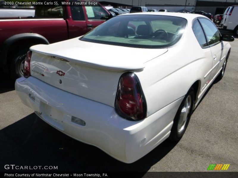 White / Neutral Beige 2003 Chevrolet Monte Carlo SS