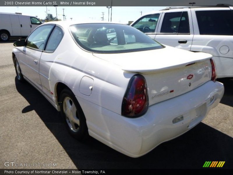 White / Neutral Beige 2003 Chevrolet Monte Carlo SS