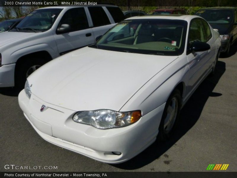 White / Neutral Beige 2003 Chevrolet Monte Carlo SS