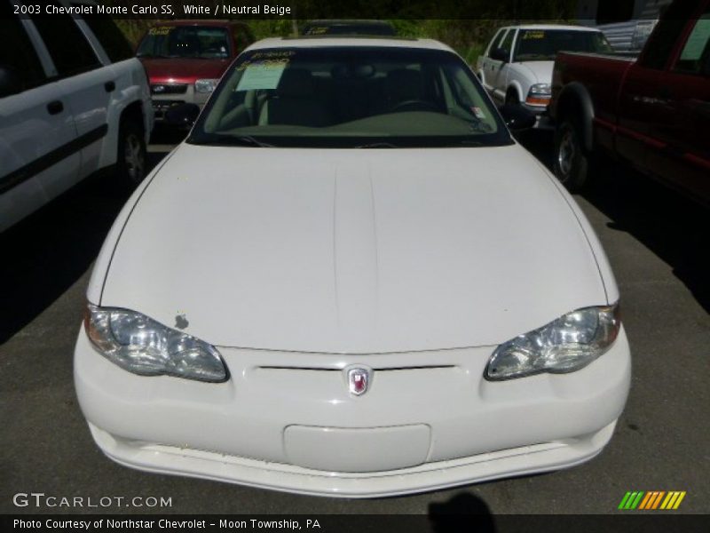 White / Neutral Beige 2003 Chevrolet Monte Carlo SS