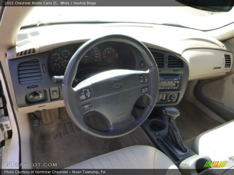 White / Neutral Beige 2003 Chevrolet Monte Carlo SS