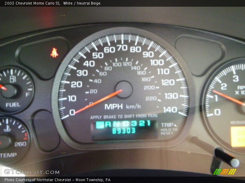 White / Neutral Beige 2003 Chevrolet Monte Carlo SS