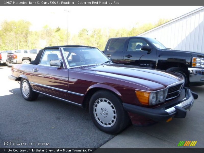 Cabernet Red Metallic / Red 1987 Mercedes-Benz SL Class 560 SL Roadster