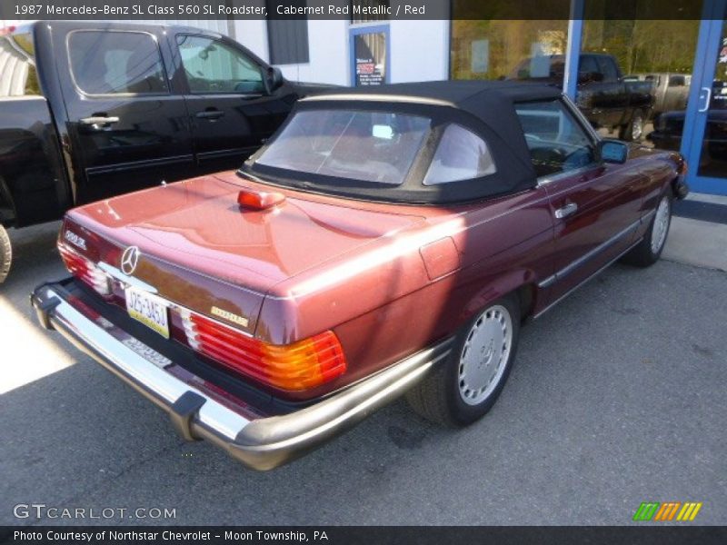 Cabernet Red Metallic / Red 1987 Mercedes-Benz SL Class 560 SL Roadster