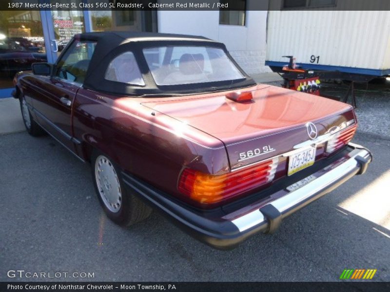 Cabernet Red Metallic / Red 1987 Mercedes-Benz SL Class 560 SL Roadster