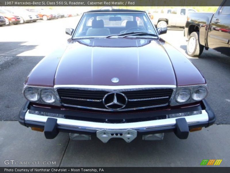Cabernet Red Metallic / Red 1987 Mercedes-Benz SL Class 560 SL Roadster