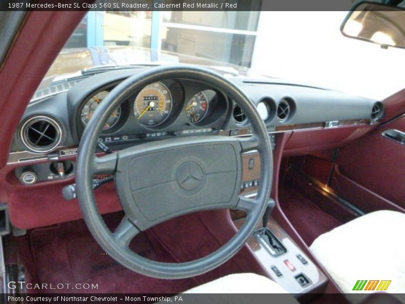 Cabernet Red Metallic / Red 1987 Mercedes-Benz SL Class 560 SL Roadster