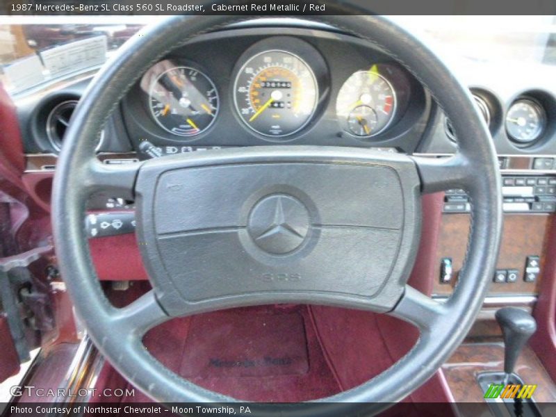 Cabernet Red Metallic / Red 1987 Mercedes-Benz SL Class 560 SL Roadster