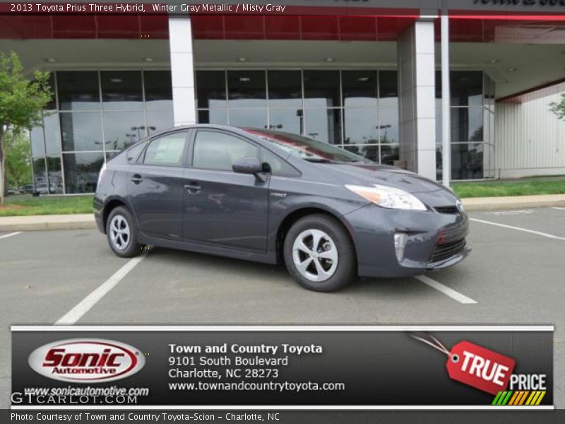 Winter Gray Metallic / Misty Gray 2013 Toyota Prius Three Hybrid