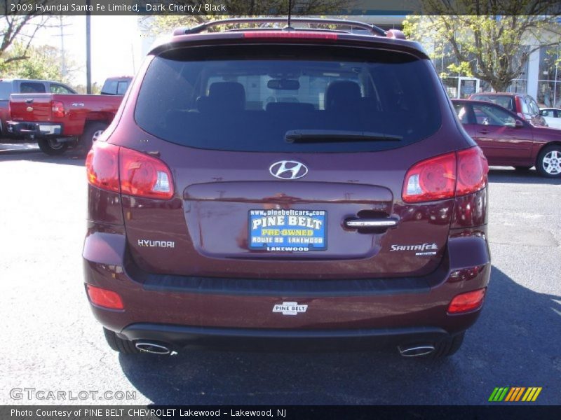 Dark Cherry / Black 2009 Hyundai Santa Fe Limited