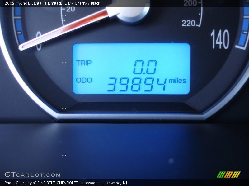 Dark Cherry / Black 2009 Hyundai Santa Fe Limited