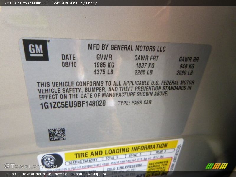 Gold Mist Metallic / Ebony 2011 Chevrolet Malibu LT