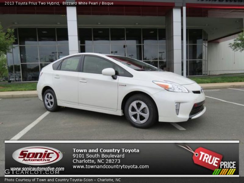 Blizzard White Pearl / Bisque 2013 Toyota Prius Two Hybrid