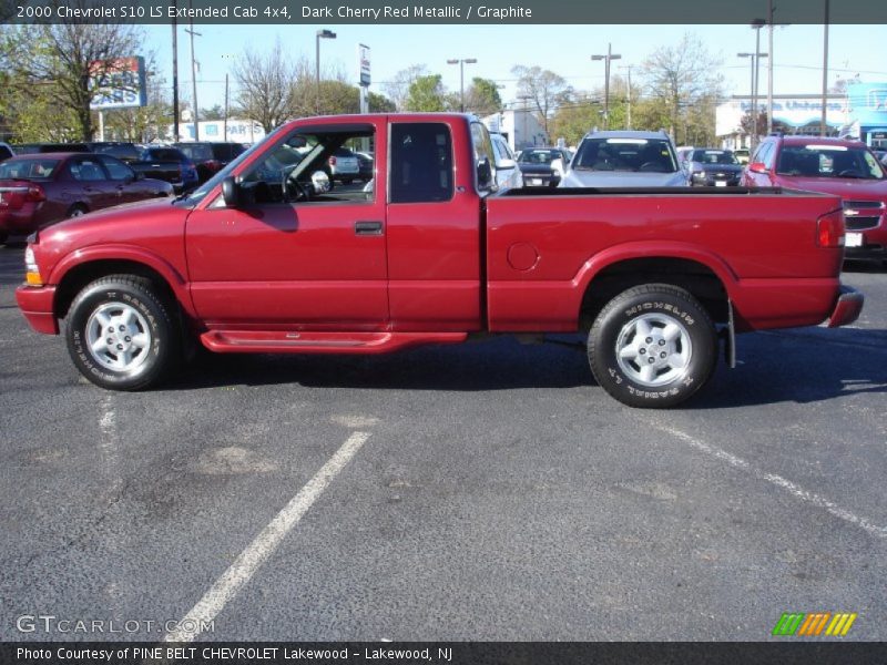 Dark Cherry Red Metallic / Graphite 2000 Chevrolet S10 LS Extended Cab 4x4
