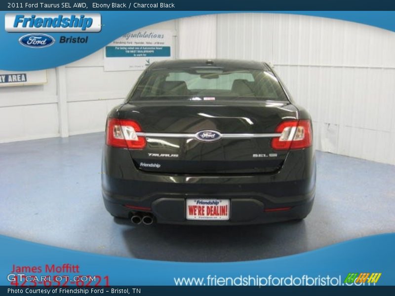 Ebony Black / Charcoal Black 2011 Ford Taurus SEL AWD